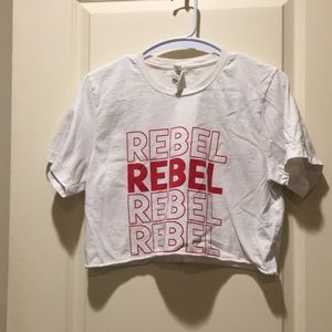 Bella+Canvas womens graphic “REBEL” CROP t-shirt Short Sleeve 100% cotton size M